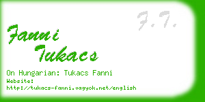 fanni tukacs business card